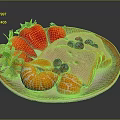 Vibrant Fresh Plate With Strawberries Blueberries Tangerine Segments And Toast