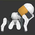 Game and Movie Character Multi Legged Robot With White Yellow Gray Design And Camera Eye
