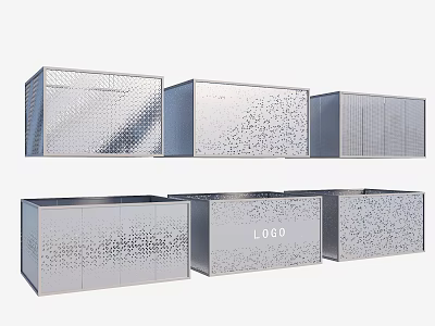 Metal Fence With Various Patterned Designs And Custom LOGO 3d model