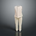 Beige Sleeveless Vest And Straight Pants Casual Comfortable Outfit For Daily Wear