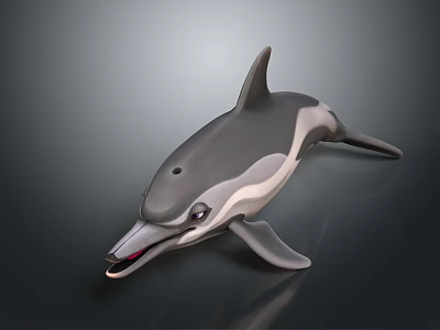 Realistic Grey Dolphin Figure In Natural Swimming Pose With Detailed Features 3d model