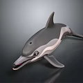Realistic Grey Dolphin Figure In Natural Swimming Pose With Detailed Features