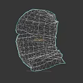 Black Wrapped Fabric Hat With Wrinkled Texture And Minimalist Design On Gray Background