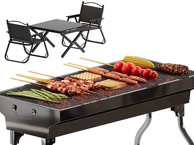 Outdoor Storage Shelf Cabinet For Grill Accessories And Camping Food Supplies Organizer 3d model