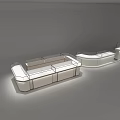 Elegant Jewelry Store Display Counters In Various Shapes With White Glass Cases And Lighting
