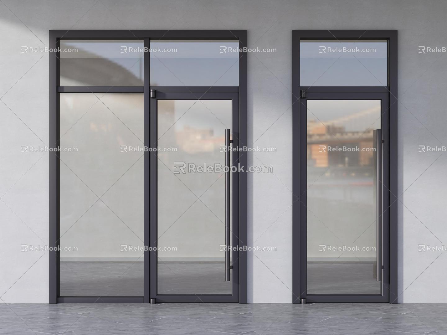 KFC door glass door single door swing door store shop door door shop door combination door 3d model