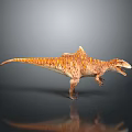 Realistic Spiked Back Dinosaur With Orange Striped Skin In Standing Pose
