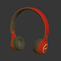 Red Over Ear Headphones with Comfortable Ear Cushions and Modern Design