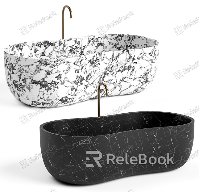 Modern stone bathtub model