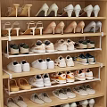 Practical Multilayer Wooden Shoe Cabinet With Shelves for Sneakers High Heels and Flat Shoes