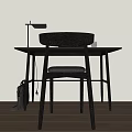 Desk and Chair Combination Office Desk and Chair Office Supplies Ornaments Computer Notebook Ornaments Public Office Area 3d model