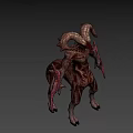 Mythical Monster With Ram Horns Muscular Textured Body Multiple Limbs And Sharp Claws
