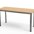 Sturdy Modern Office Desk With Wooden Top And Metal Legs For Workspace