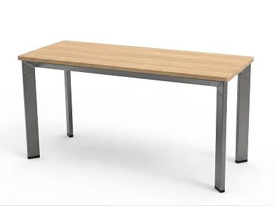 Sturdy Modern Office Desk With Wooden Top And Metal Legs For Workspace 3d model