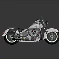 Classic Chrome Motorcycle With Silver Black Body Windshield Saddlebags And Shiny Engine