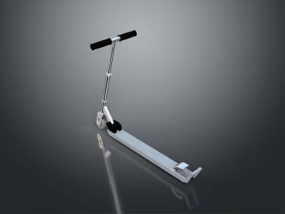 Modern Silver Bicycle With Black Handlebar And Sleek Reflective Design 3d model