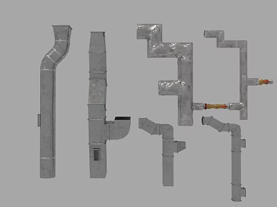 Assorted Metal Pipe Fittings With Various Shapes And Sizes For Industrial Use 3d model
