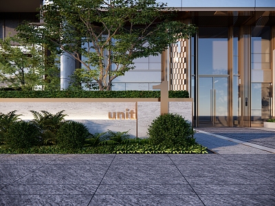 Modern Landscape Wall Unit Home-to-Home Landscape Modeling Landscape Wall Demonstration Area Entrance Landscape Wall Residential Area Landscape Wall Enclosure 3d model