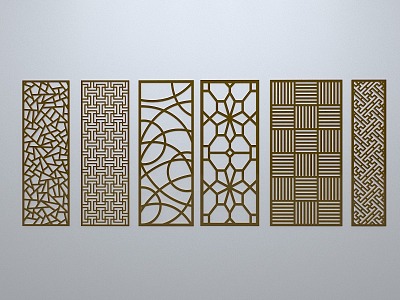 Chinese-style window grilles line silhouette pane window sill border engraved window edge strip construction model