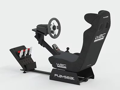 Complete Racing Simulator System With Steering Wheel Seat Pedals And Frame 3d model