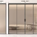 New Minimalist Sliding Doors With Vertical Ribbed Glass For Home Interior