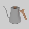 Stylish Silver Kettles With Wooden Handle And Lid For Daily Use