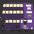 Purple Vintage Double Decker Bus Model With Detailed Windows And Classic Design