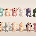 Cute Plush Animal Toys With Various Cartoon Designs And Colorful Styles