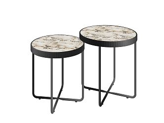 Modern Side Table Rock Plate Coffee Table Combination 3d model