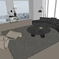 Modern sofa coffee table combination 3d model