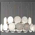 Elegant Modern Hanging Pendant Light With Round Glass Shades And Brass Frame Design