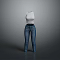 White Tank Top With Blue Jeans Casual Fashion Outfit For Daily Wear