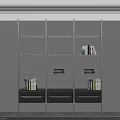 Modern Metal Bookshelf With Layered Design And Drawer Cabinets For Books