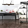 New Chinese-style Antique Rack Side 3d model
