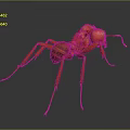 Red Ant 3D Render With Detailed Body Structure On Dark Background 3d model