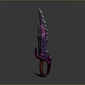 Ornate Fantasy Weapon With Sharp Purple Pink Blade And Intricate Decorative Hilt