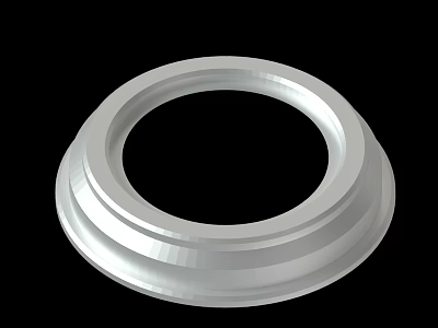 Silver Metallic Circular Industrial Component With Smooth Surface And Layered Design 3d model