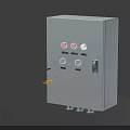 Industrial Control Panel Enclosure with Indicator Lights and Control Buttons 3d model