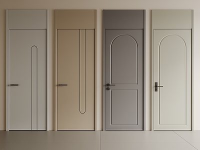 Top bedroom door swing door single door room door lock 3d model