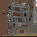 White Locker Cabinet With Transparent Doors Holding Books Stationery And Storage Boxes In Home Setting