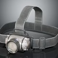 Durable Gray Strap Headlamp With Metal Lamp Head For Outdoor Activities