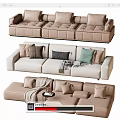 Modern double sofa multiplayer sofa corner sofa 3d model