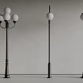 Outdoor Lights Featuring Various Lamp Post Designs And Single Multiple Bulb Styles 3d model