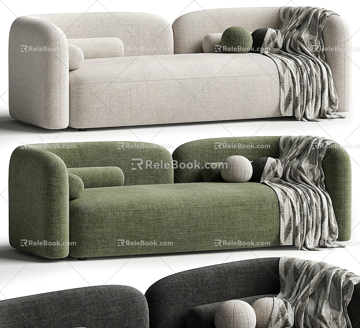 Casual Sofa Casual Sofa Double Sofa Living Room Sofa Pillow Pillow Home Furniture Simple Blanket 3d model