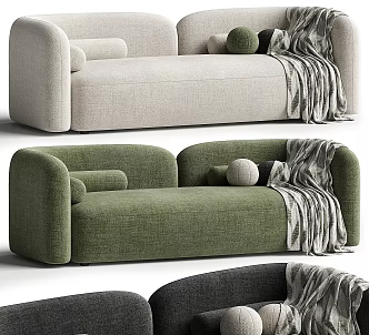 Casual Sofa Casual Sofa Double Sofa Living Room Sofa Pillow Pillow Home Furniture Simple Blanket 3d model