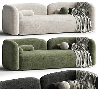 Casual Sofa Casual Sofa Double Sofa Living Room Sofa Pillow Home Furniture Simple Blanket 3d model