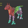Detailed Cybernetic Robotic Dog with Mechanical Gears and Metallic Body