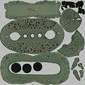 Green Carved Ceramic Pen Rest With Lion Head Design And Hollowed Patterns