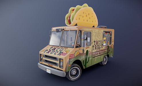 Modern sales truck dining car fast food truck 3d model