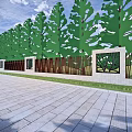 Modern fence ecological fence villa courtyard fence community creativity 3d model